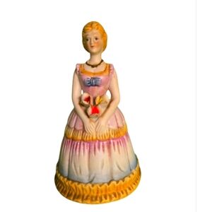 Porcelain Bell Girl Figurine with Shoe Clappers - FBIA Porcelain Southern Belle